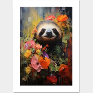 Flower Garden Sloth Posters and Art